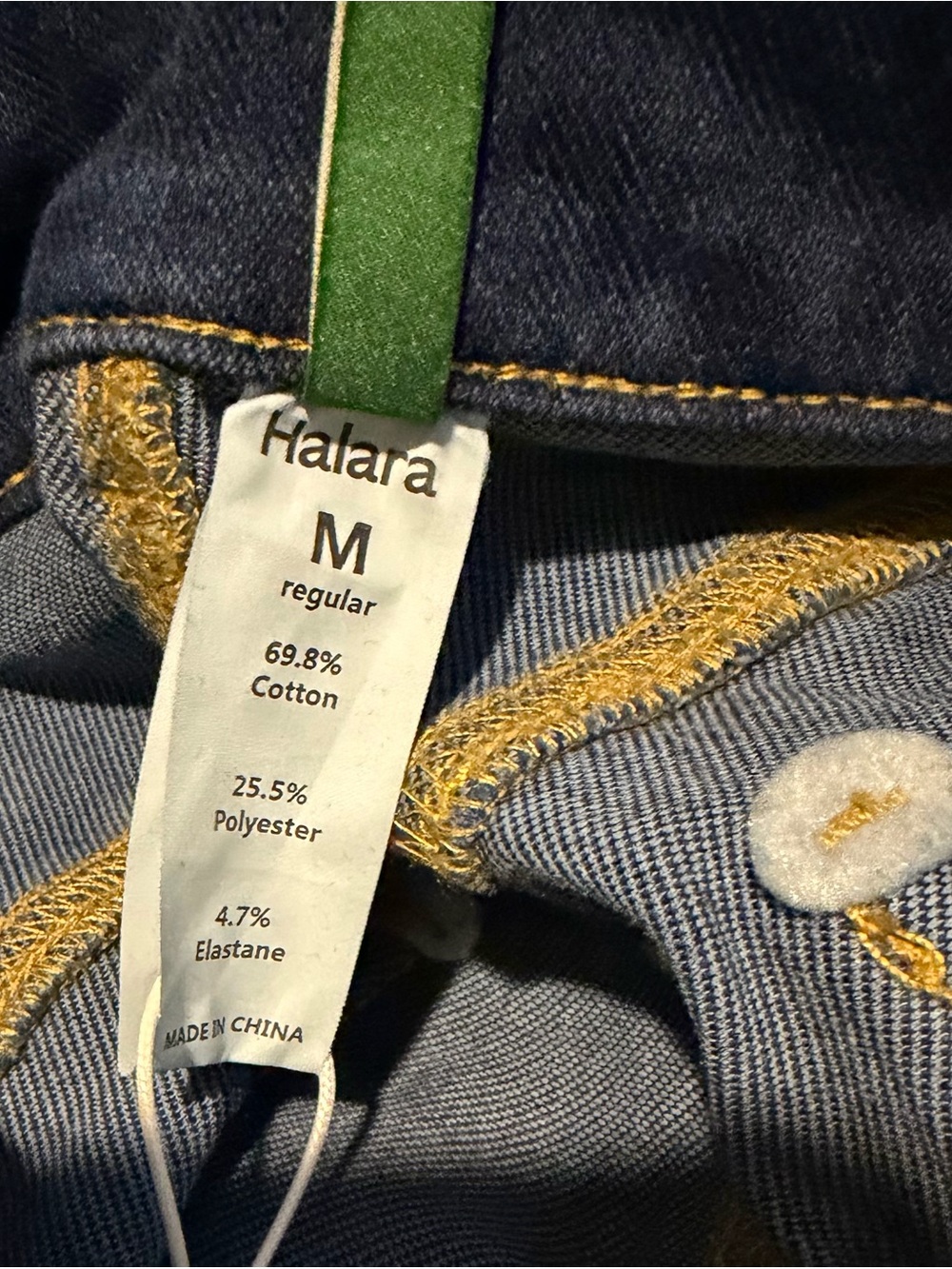 HALARA Dark Blue Wide-Leg Cuffed Jeans with Contrast Hem - Picture 2 of 6